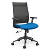 Wit Highback Office Chair Office Chair, Conference Chair, Teacher Chair SitOnIt Nickel Mesh Fabric Color Electric Blue Carpet Castors