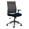 Wit Highback Office Chair Office Chair, Conference Chair, Teacher Chair SitOnIt Nickel Mesh Fabric Color Navy Carpet Castors