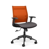 Wit Midback Office Chair Office Chair SitOnIt Tangerine Mesh Fabric Color Kiss Carpet Castor