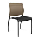 Wit Side Chair Armless Guest Chair SitOnIt Black Plastic Desert Mesh Black Frame