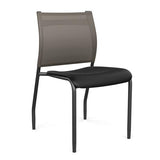 Wit Side Chair Armless Guest Chair SitOnIt Black Plastic Fog Mesh Black Frame