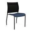 Wit Side Chair Armless Guest Chair SitOnIt Navy Plastic Onyx Mesh Black Frame